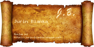 Jurin Bianka névjegykártya